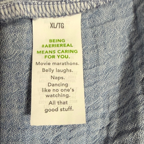 Aerie High Waist Blue Gauzy Shorts, Size XL - Picture 7 of 12